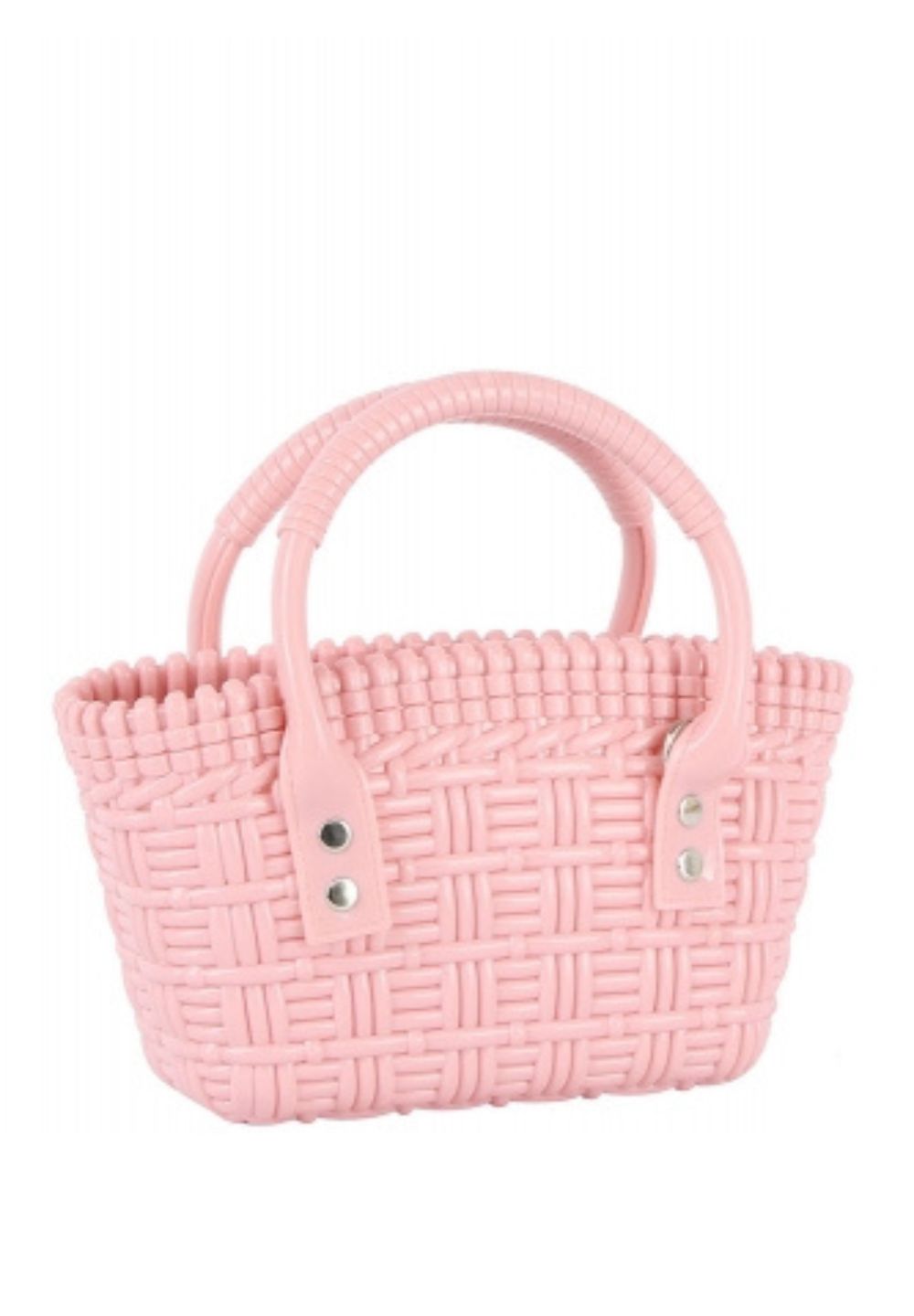 Blush Woven Pattern Jelly Tote Handbag