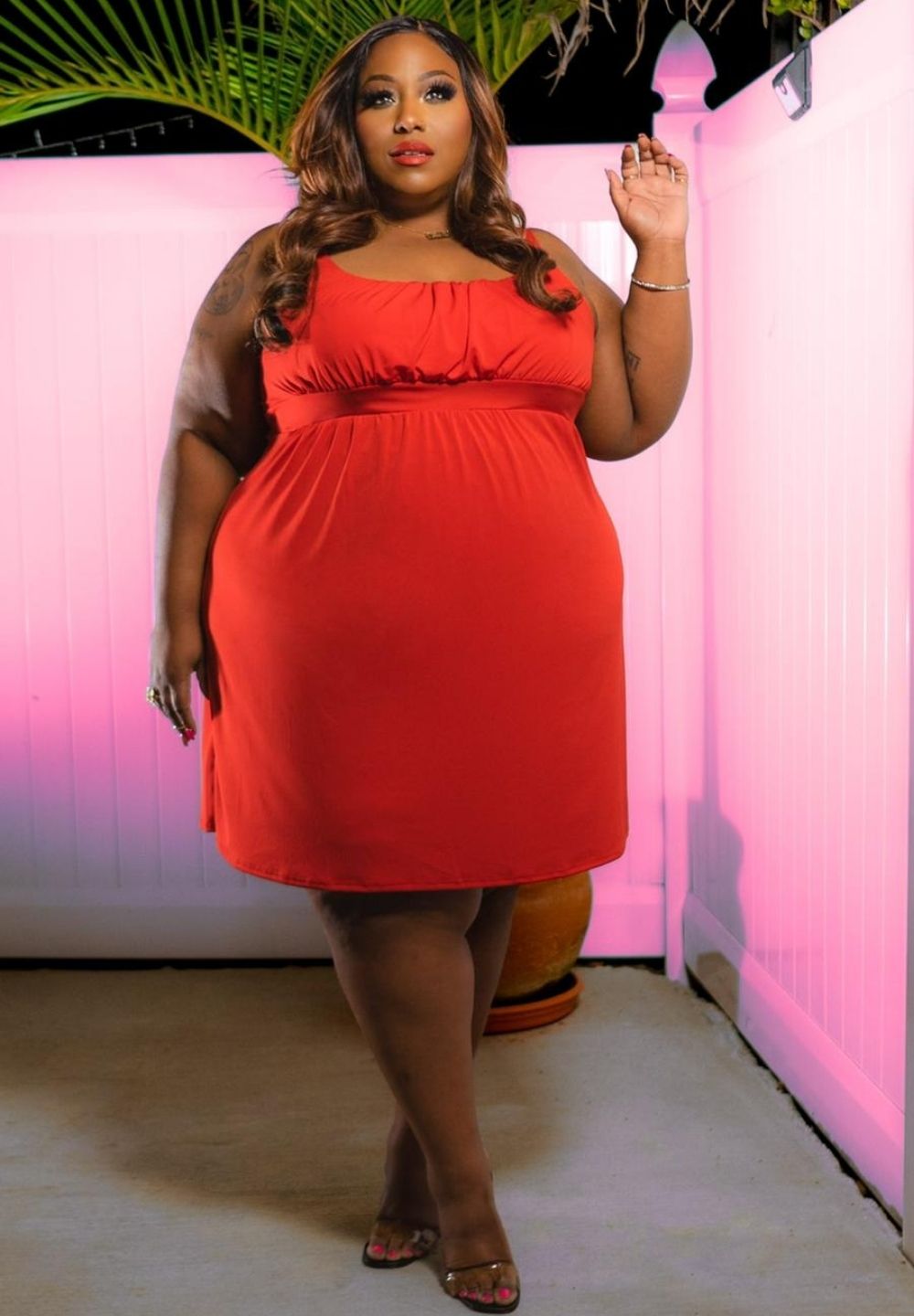 red tank dress plus size K-Cliffs Women's Plus Ribbed Bodycon Tank Dress, Red, Comfortable Fit, Summer Wear