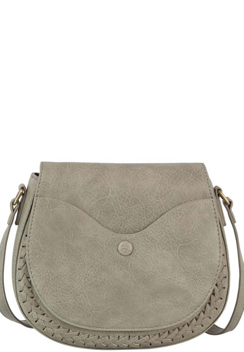 Grey Fashion Flap Crossbody Handbag