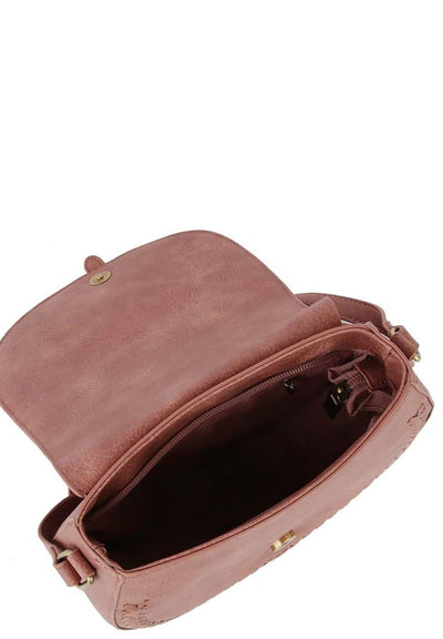 Mauve Fashion Flap Crossbody Handbag