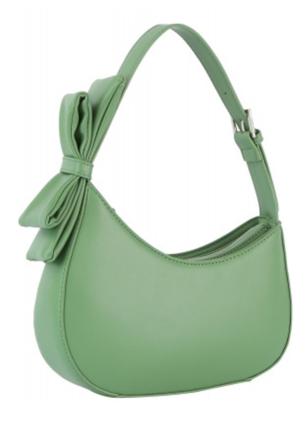 Mint Smooth Bow Strap Shoulder Handbag