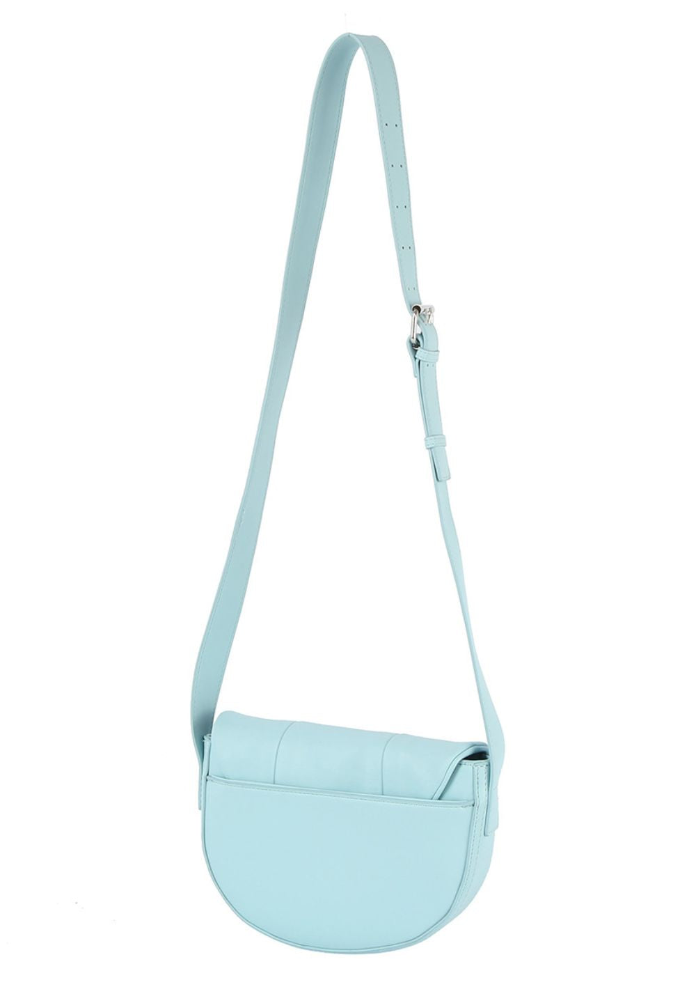 Blue Pleated Flap Crossbody Handbag