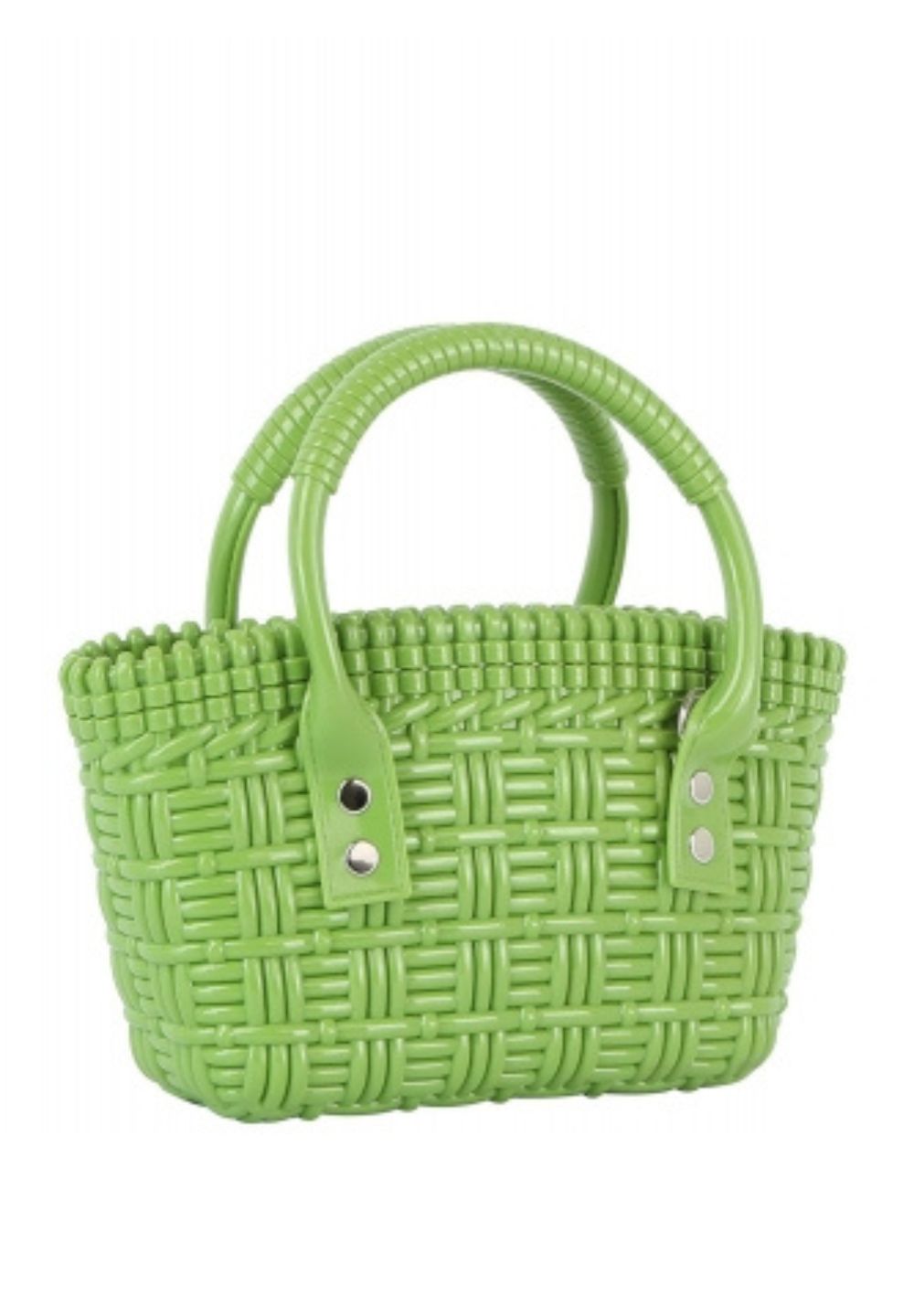 Green Woven Pattern Jelly Tote Handbag