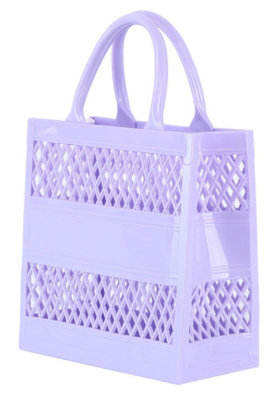 Lavender Laser Cut Jelly Tote Handbag