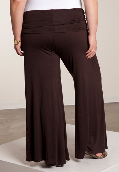 Super Stretchable Plus Size Bottoms | Perfect Palazzo Pants in Brown ...