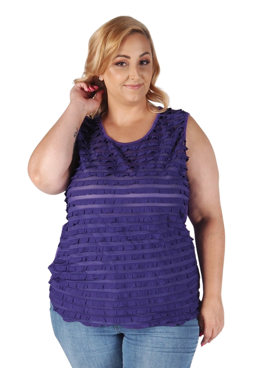 Plus Top Ruffel Women's Plus Size Tops | Remi Ruffle Top | SWAK Designs