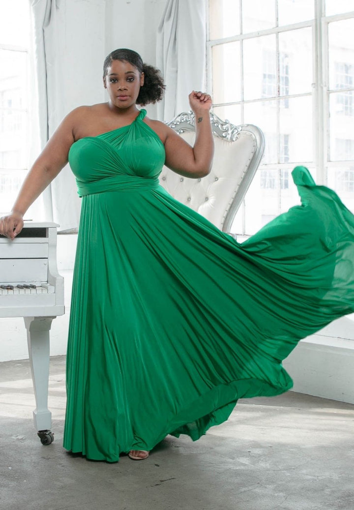 Multiway Dress Convertible Maxi Dress Plus Size Sage Green
